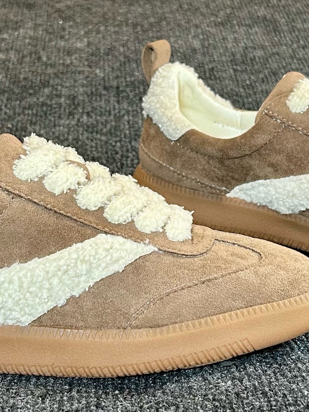 Coconuts by Matisse Women's Wylder Taupe Suede Sneaker with Sherpa Trim